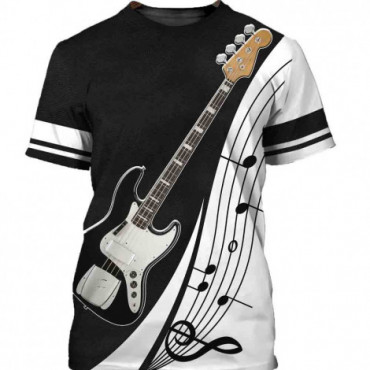 Summer Men&39s T Shirts Guitar Graphic 3d Fashion Music T-shirt Pullover Short Sleeve O Neck Rock Hip Hop Tops Oversized Clothin
